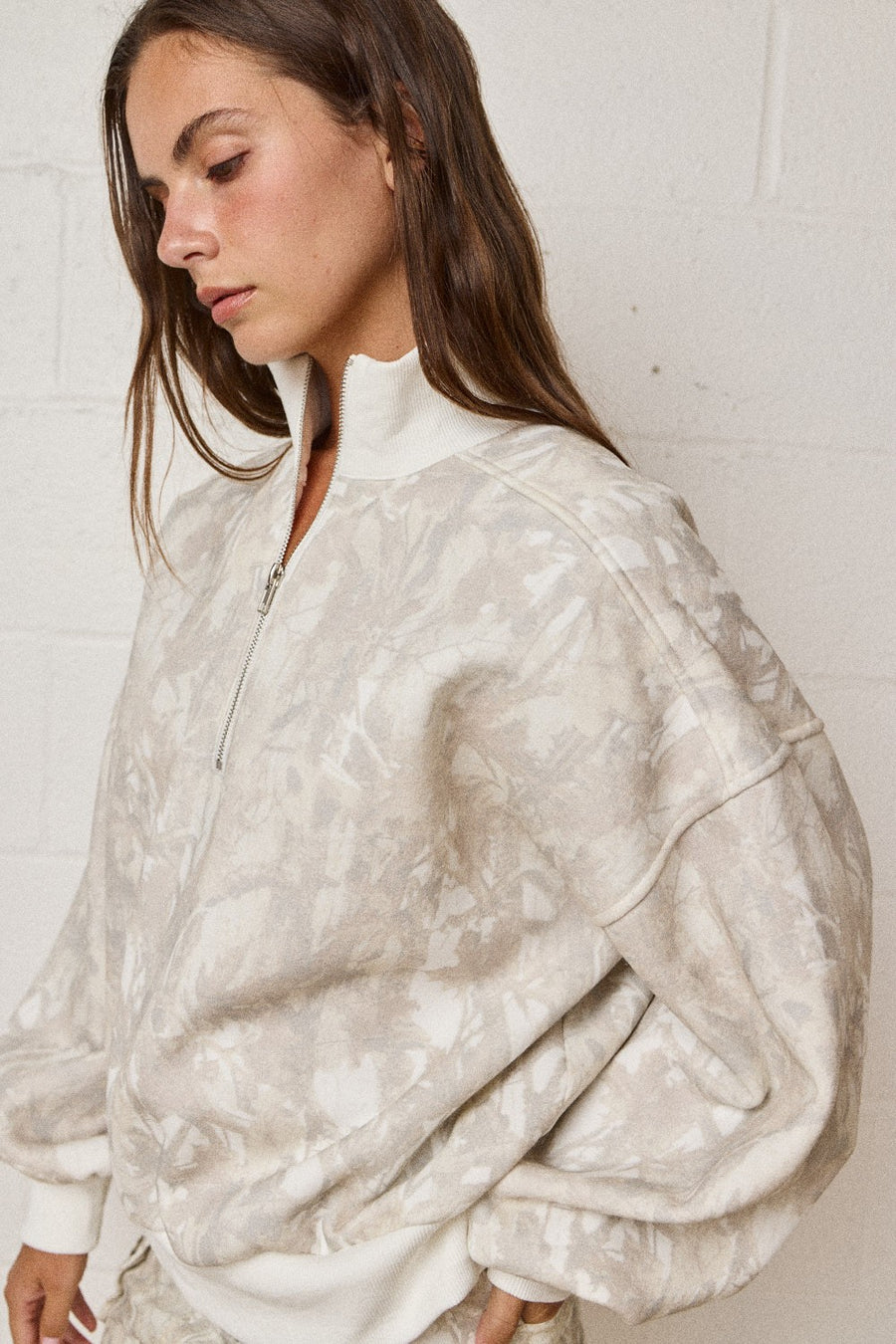 Camo Quarter Zip Up Hoodie