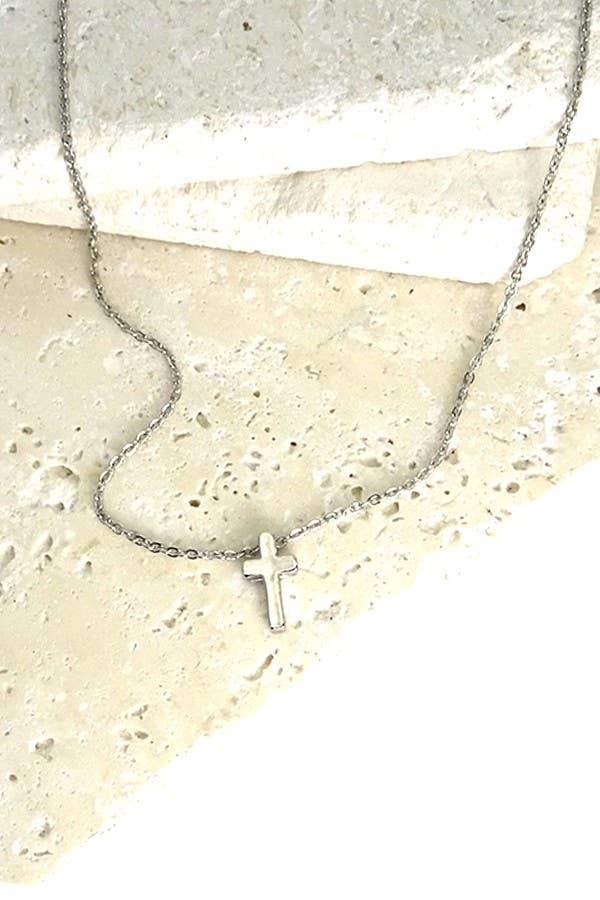 CLASSIC MINI CROSS NECKLACE | 47N15737-CROSS: SILVER