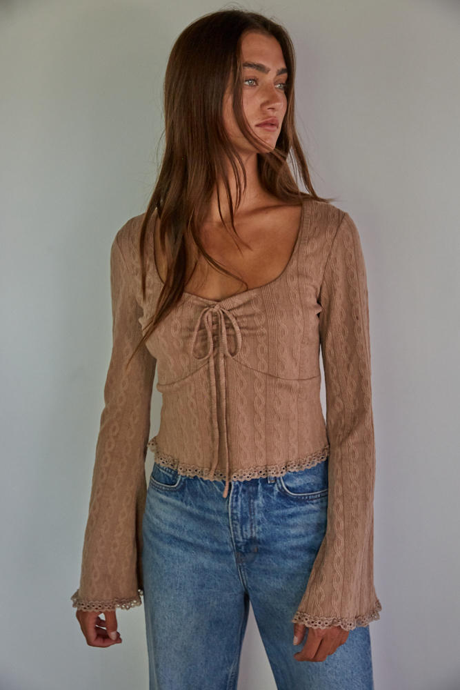 Mauve Lace Detail Top