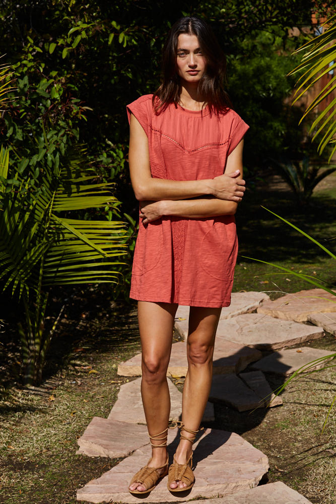 Red Clay Laced Top