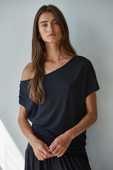 Black One-Shoulder Top