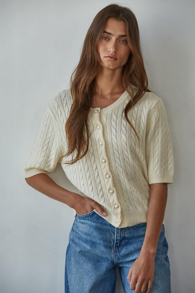 Pearly Sweater Top