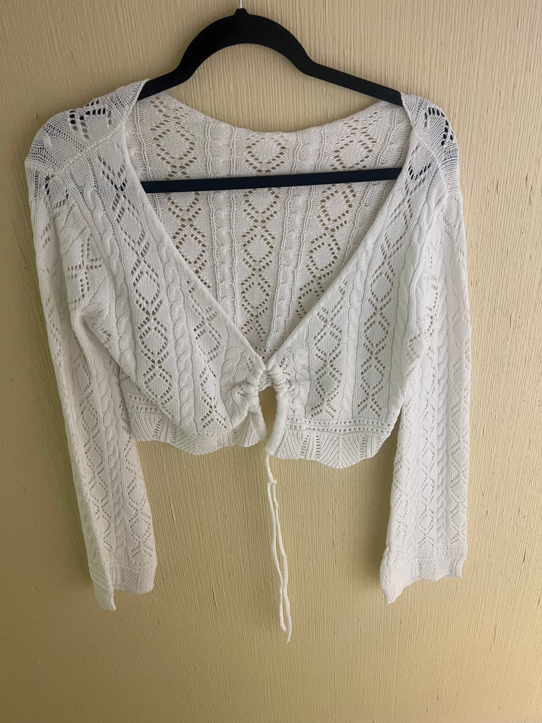 White Crochet Knit Top