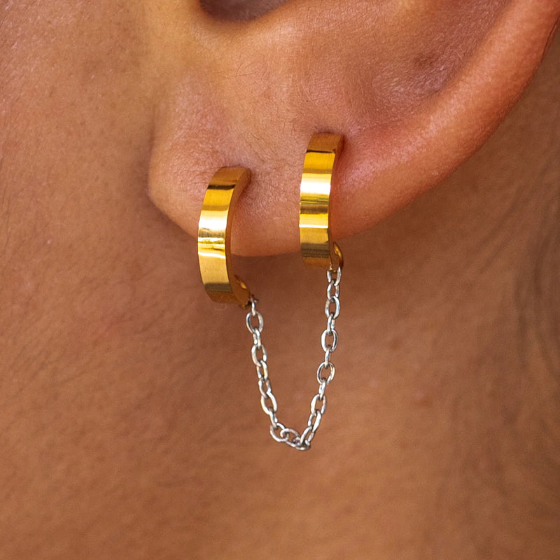 Grayton Chained Double Hoops