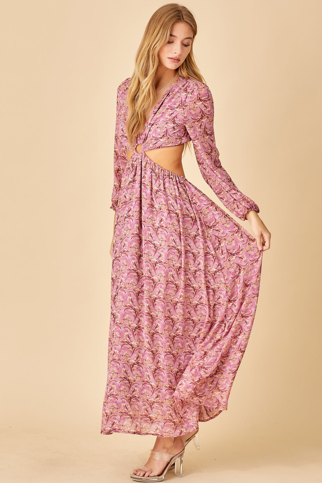 Deep V-Neck Maxi Dress