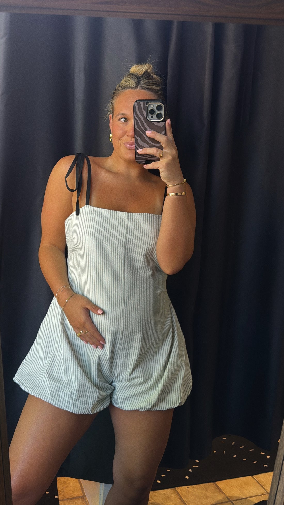 Black and White Bubble Romper