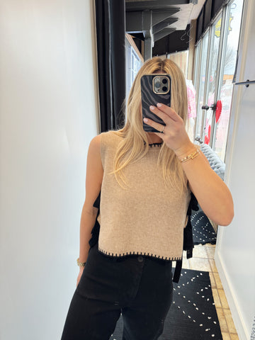 Mock Neck Side Tie Sweater