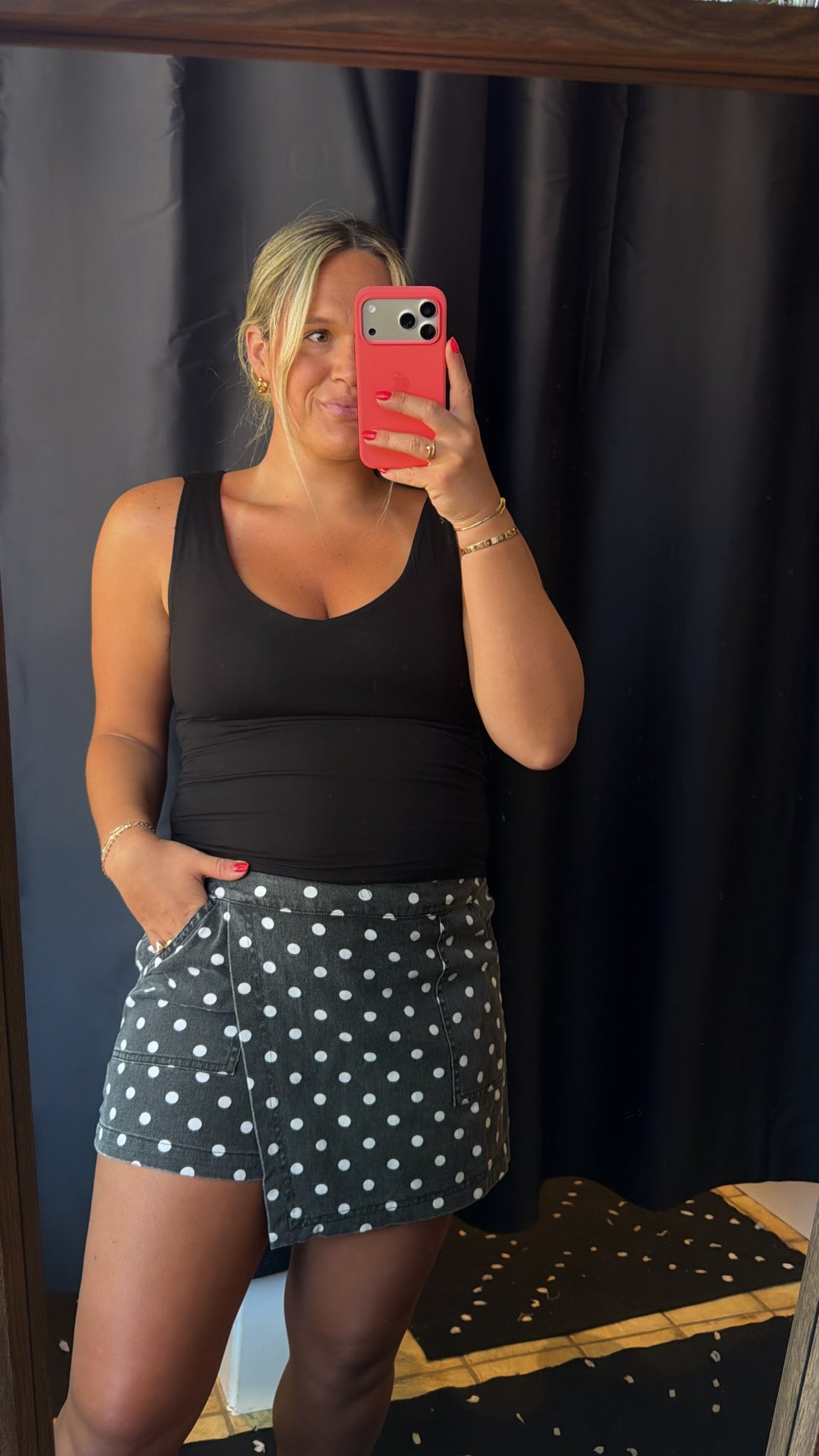 Black Polka Dot Skort
