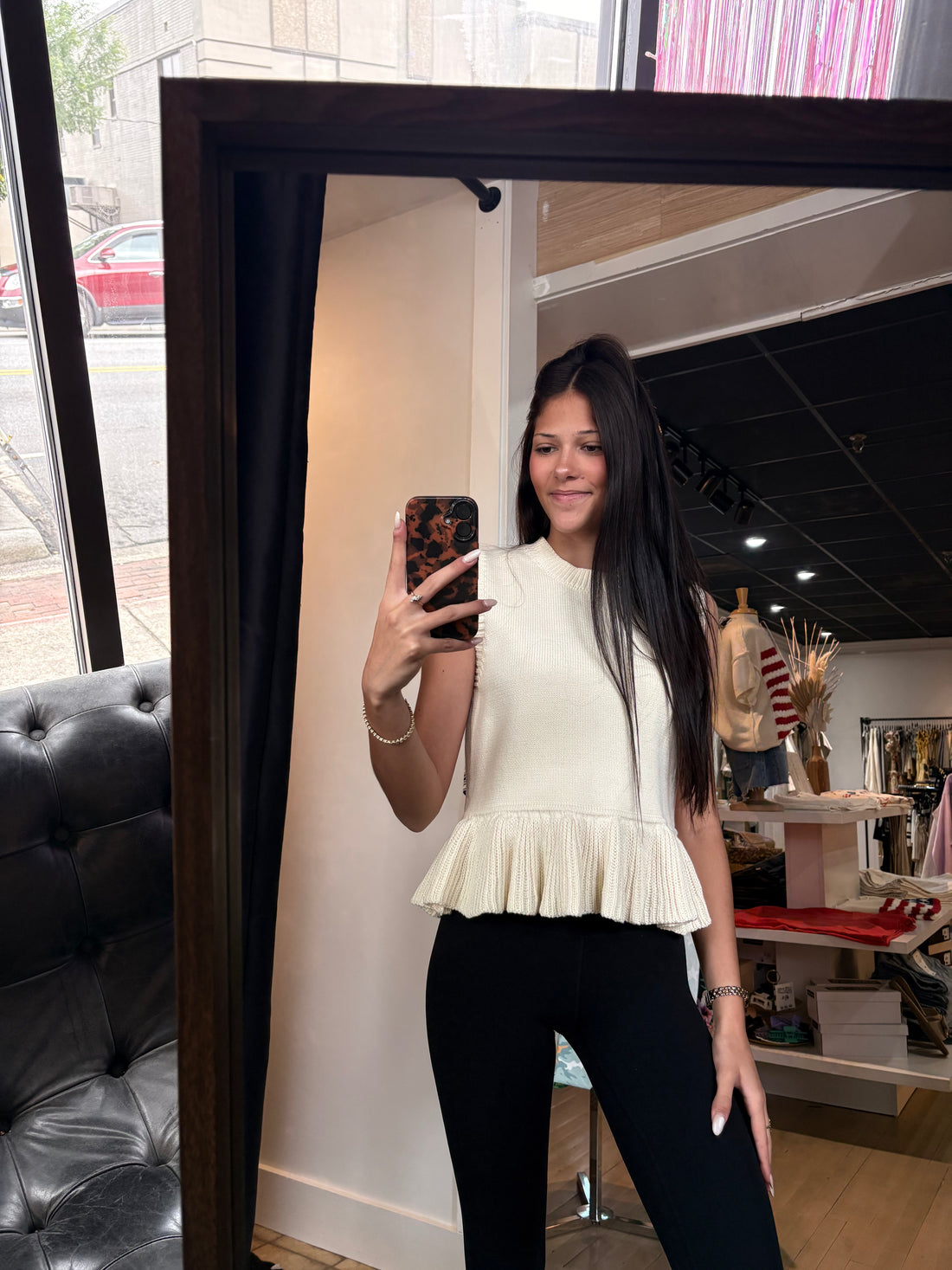 Coconut Cream Peplum Top