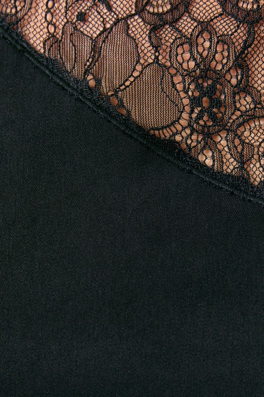 Silk Black Lace Top