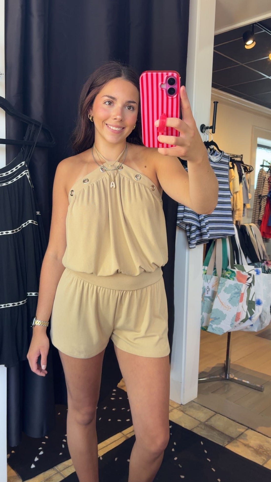 Tan Halter Romper
