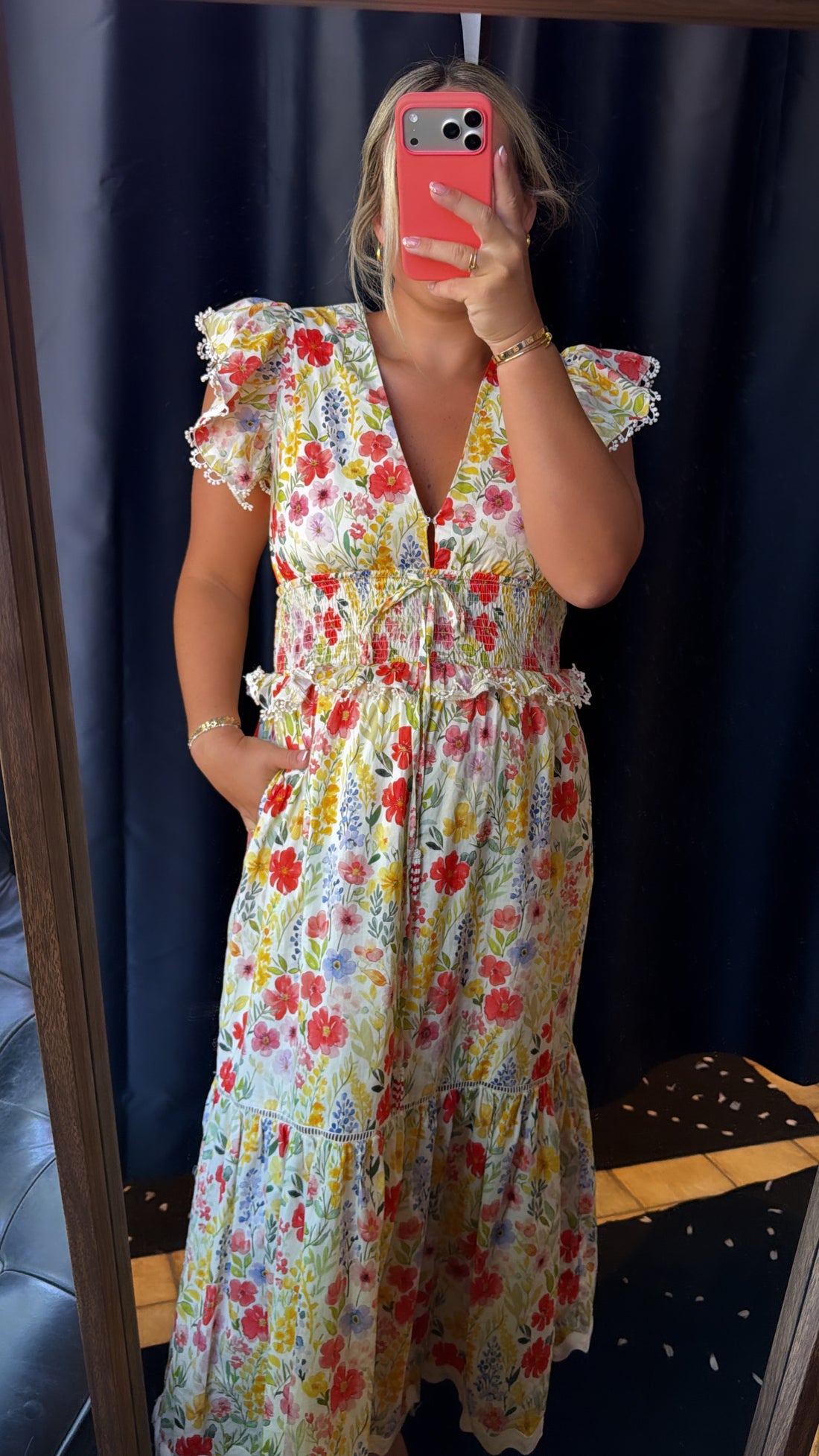Multi Floral Midi Dress