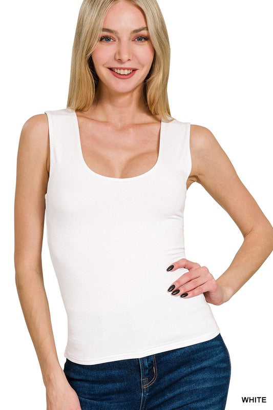 Double Layered Tank - white
