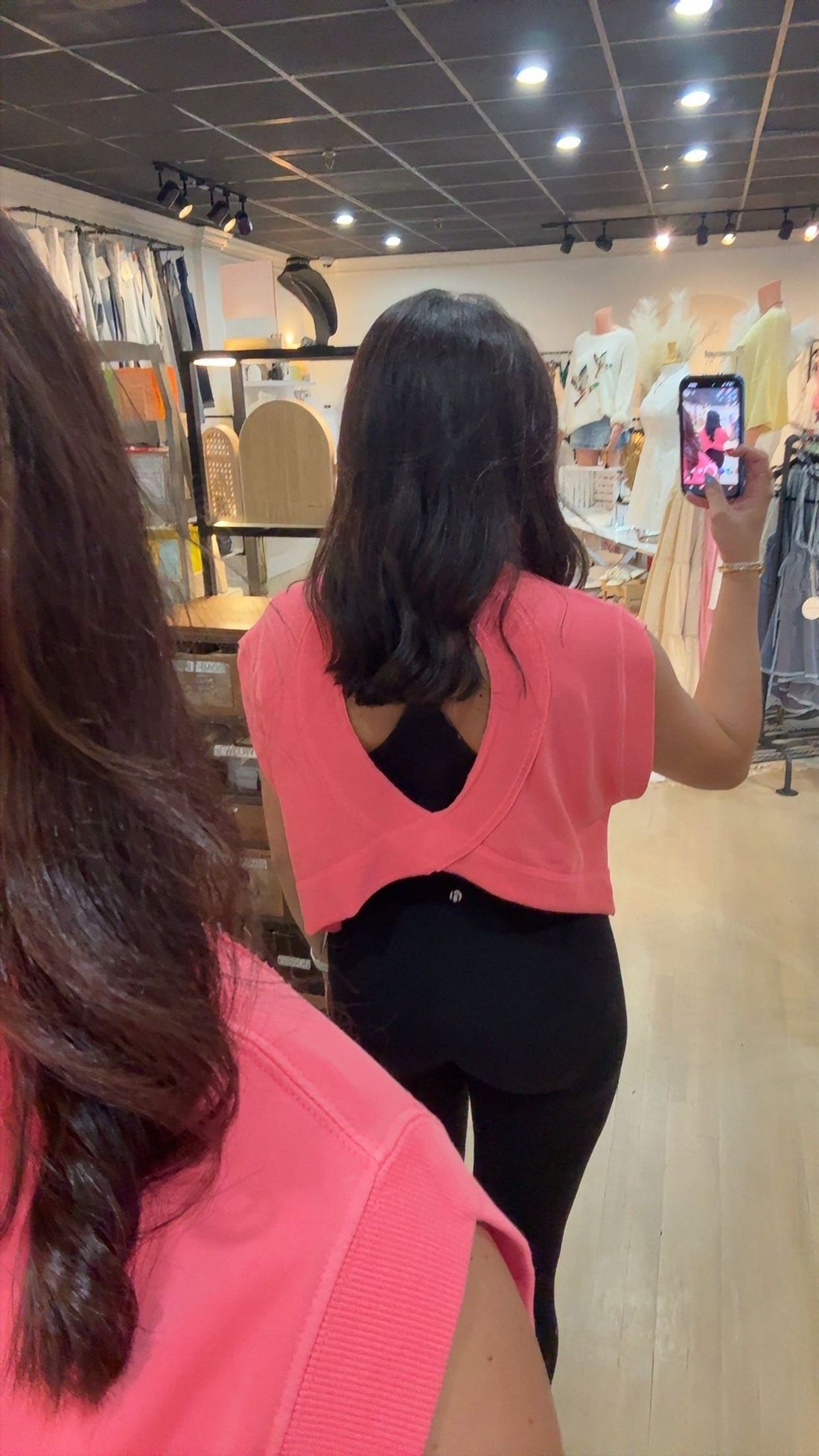Coral Open Back Top