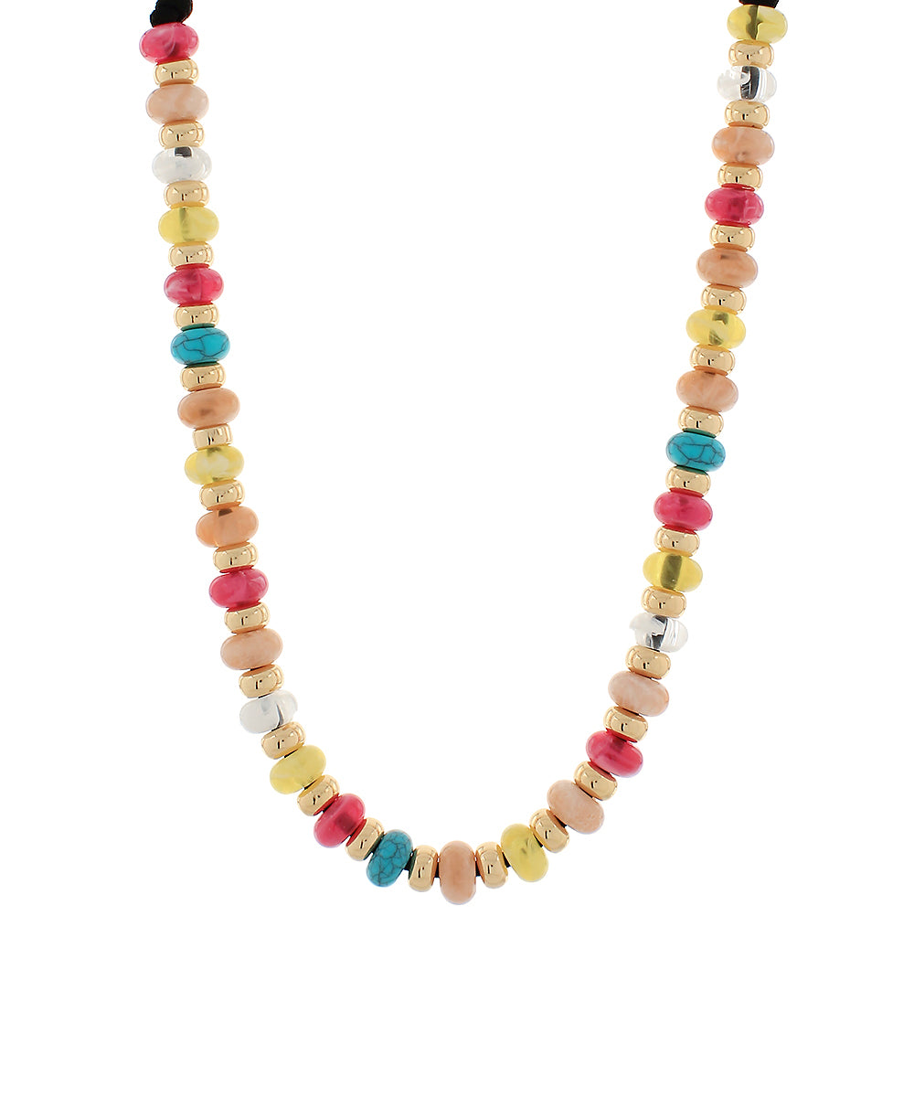 Multi / Gold Beaded Necklace