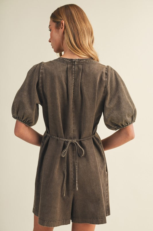 Espresso Pleaded Romper