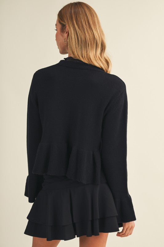 Black Bell Sleeve Top
