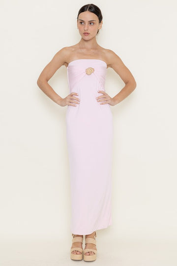 Chic Shell Strapless Dress