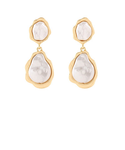 Gold Melted Pearl Earring