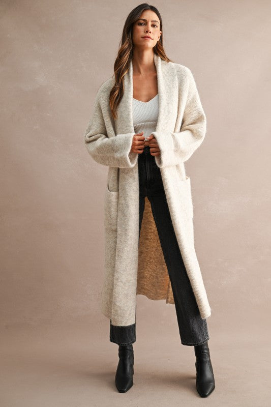 Light Taupe Long Cardigan