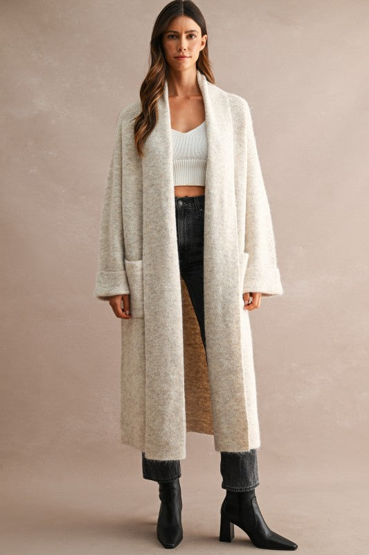 Light Taupe Long Cardigan