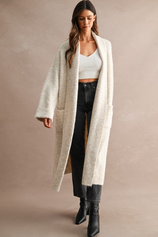Light Taupe Long Cardigan