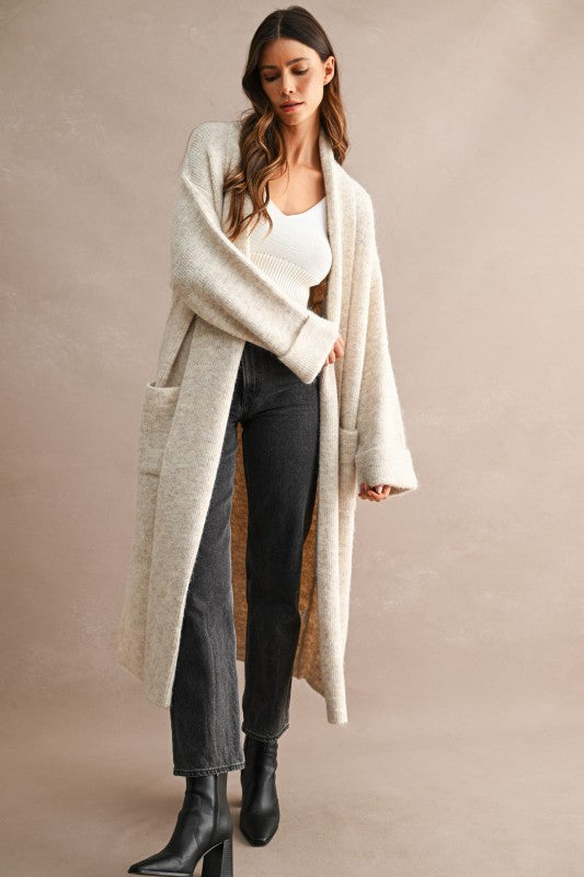 Light Taupe Long Cardigan