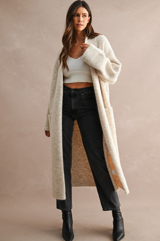 Light Taupe Long Cardigan