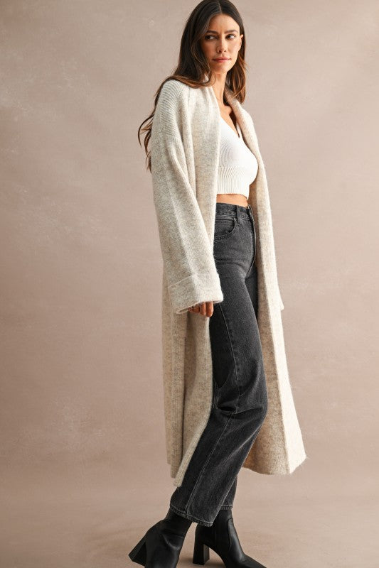 Light Taupe Long Cardigan