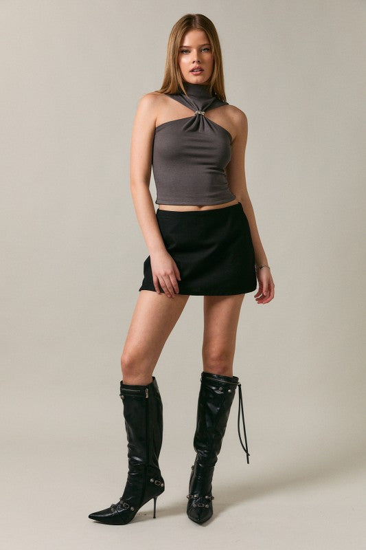 Midnight Grey Halter Neck