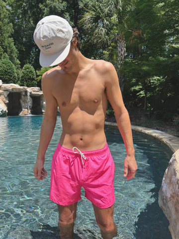 Hot Pink Men Swim Trunk