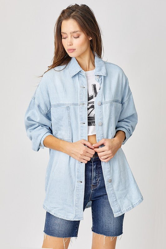 Oversized Denim Top