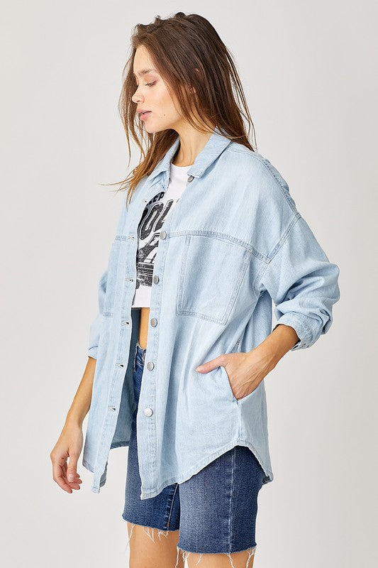 Oversized Denim Top