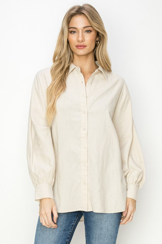 Linen Top - taupe