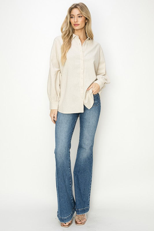 Linen Top - taupe