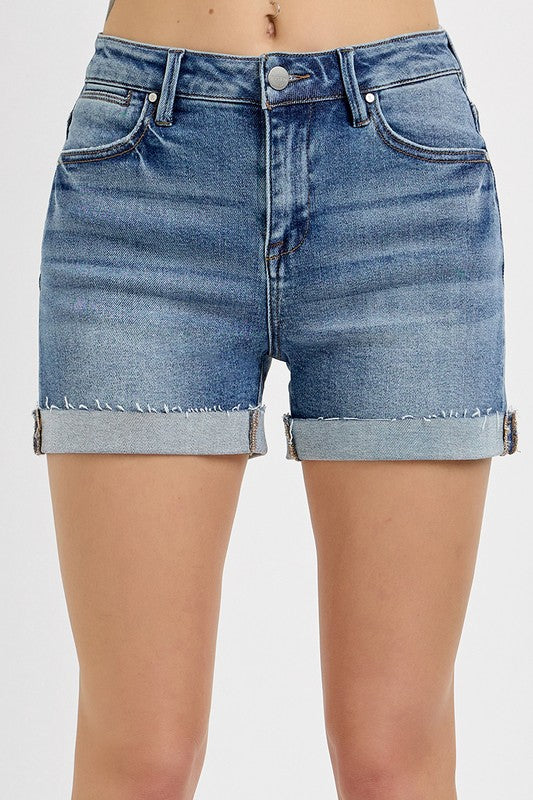 Medium Wash Cuffed Short