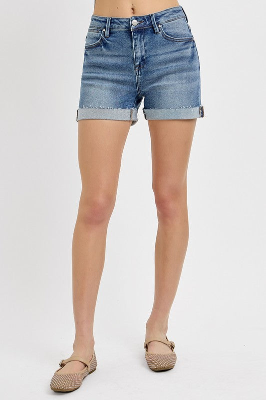 Medium Wash Cuffed Short