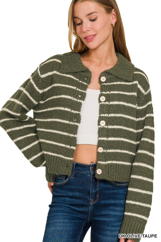 Green Holiday Striped Sweater