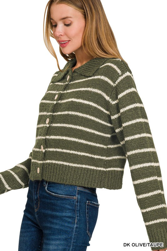 Green Holiday Striped Sweater