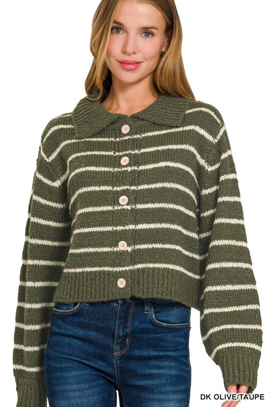 Green Holiday Striped Sweater