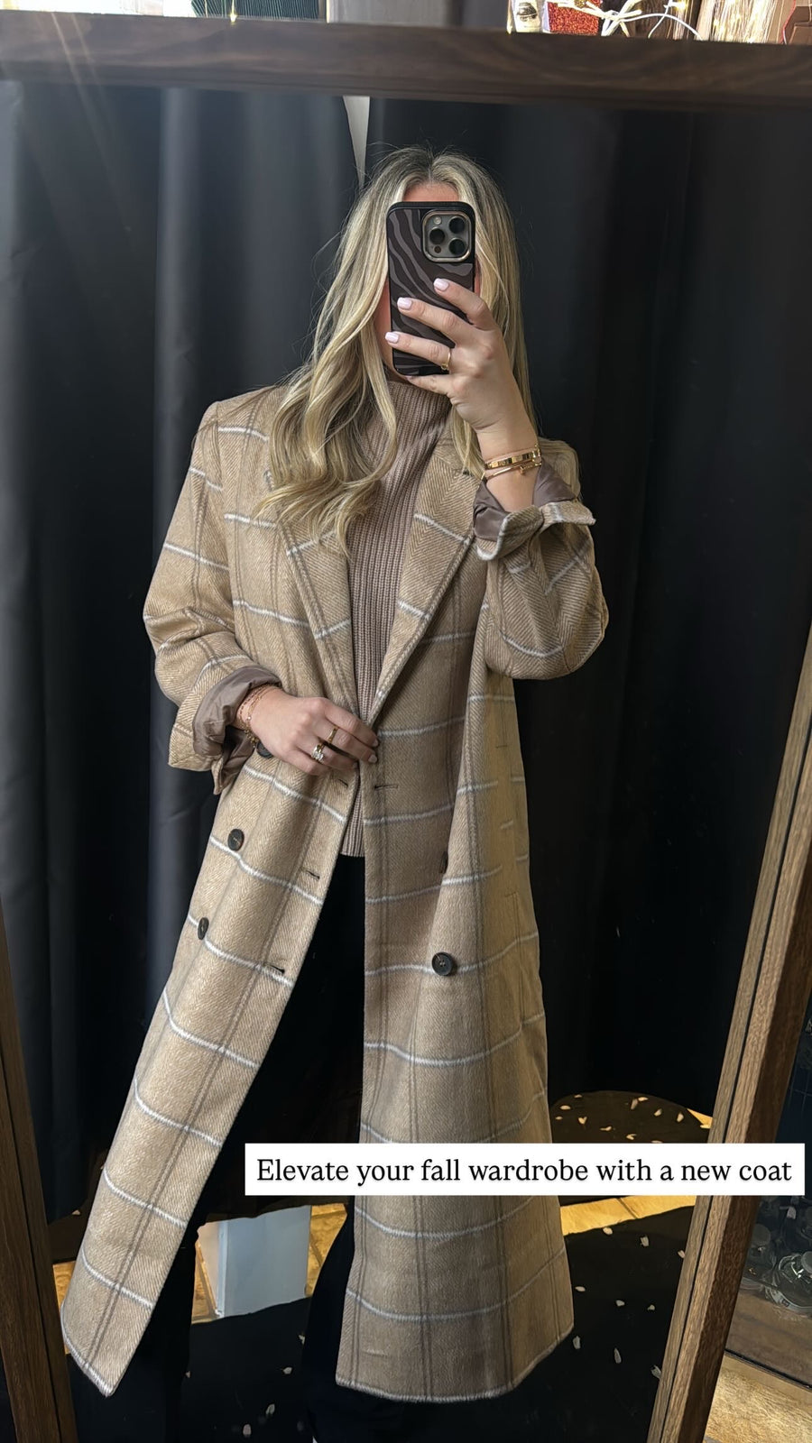 Plaid Trench Coat