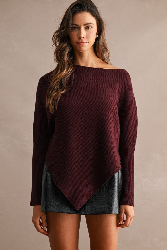 Wine Pointed Sweater