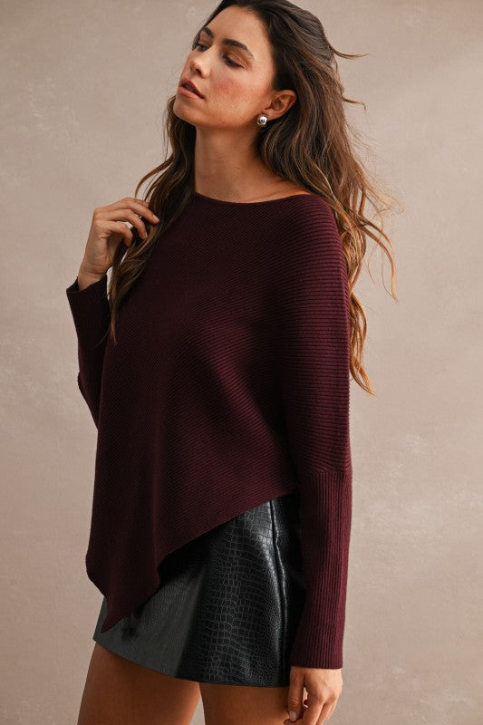 Wine Pointed Sweater