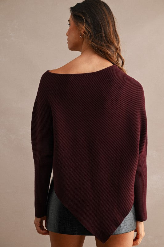 Wine Pointed Sweater