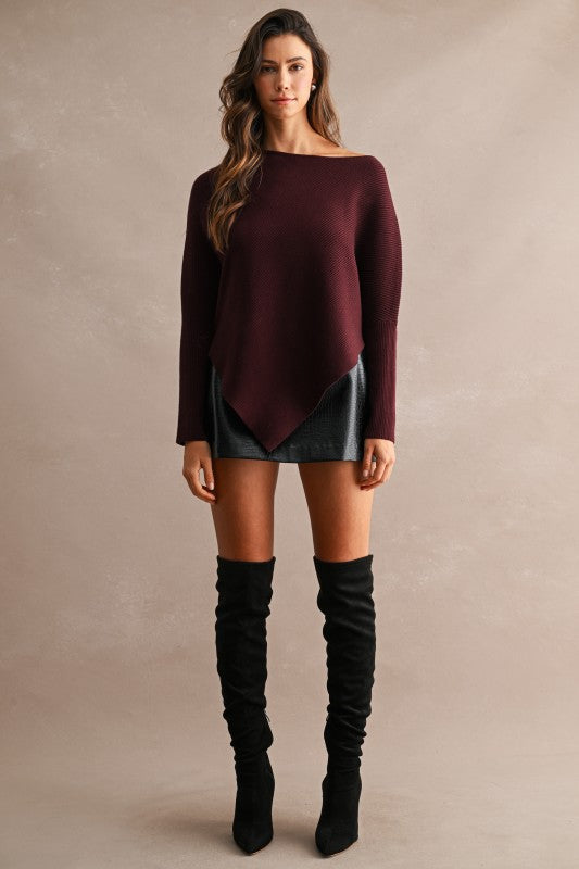 Wine Pointed Sweater