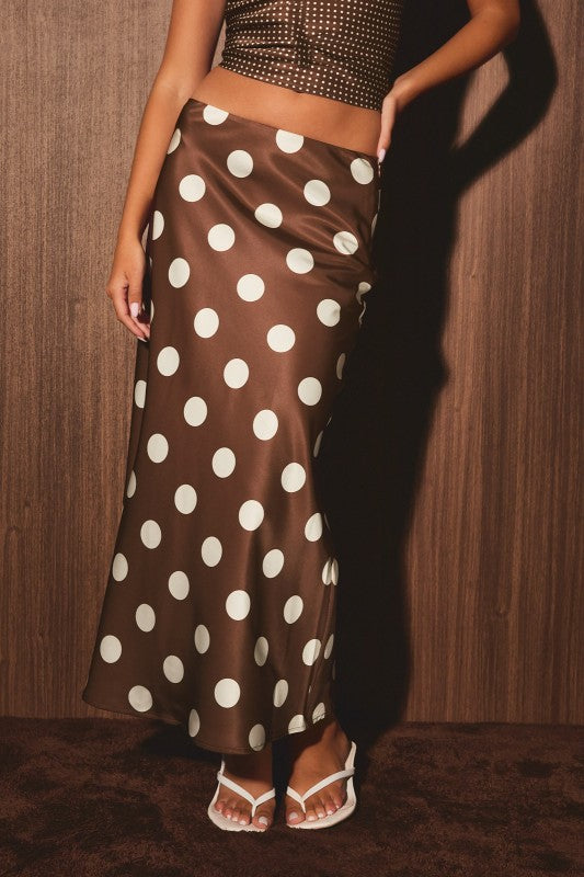 Fall Brown PolkaDot Skirt