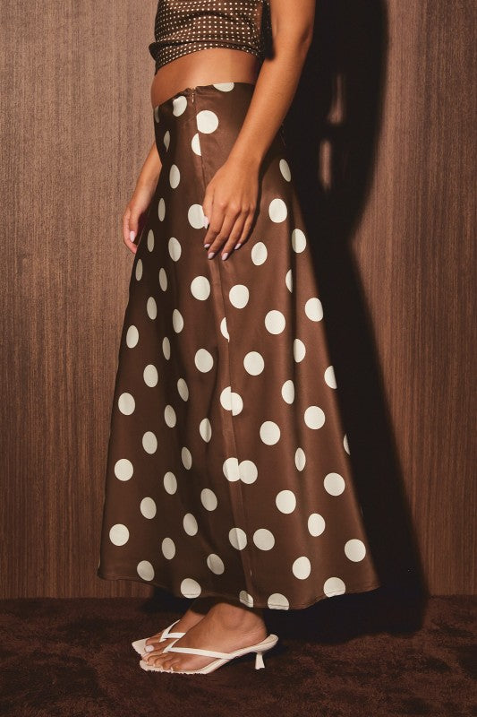 Fall Brown PolkaDot Skirt