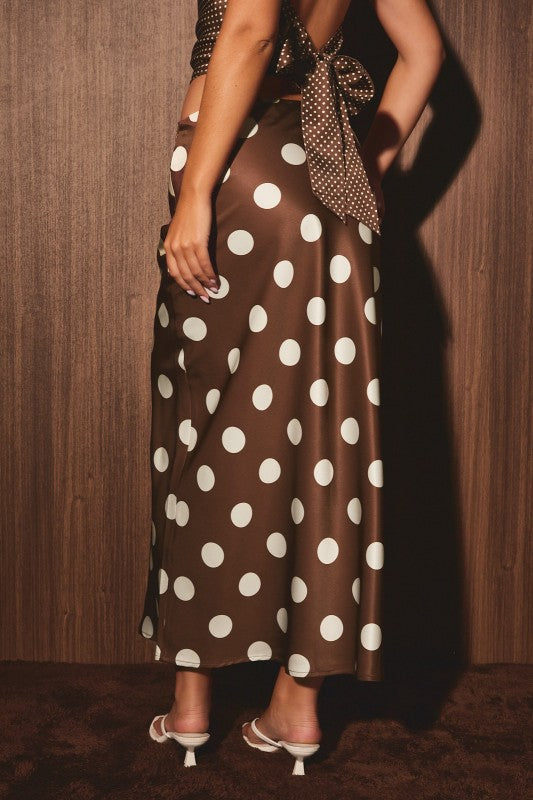 Fall Brown PolkaDot Skirt