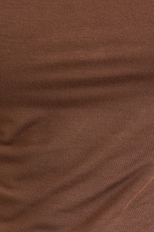 Brown Shoulder Tie Detail Sleeveless Knit Top