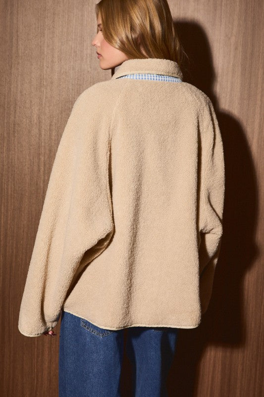 Reversible Gingham Sherpa Jacket